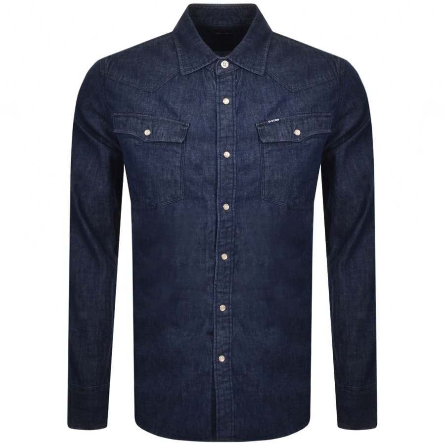 Alternative Image for ProductG Star Raw Slim 3301 Long Sleeved Shirt Navy1